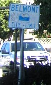Belmont city limit sign